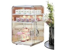 Walopola Baby Bottle Organizer Nursing Bottle Storage Box 3/4 Floors Polystyrene Baby Bottles Drying Rack 39.5x25x24cm Dustproof Clear Bottles Holder for Cabinet Organizer