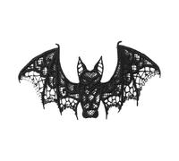 Walopola Black Lace Patches Bats, Halloween Black Bat Props, Lace Bat Decor, Realistic Exquisite Scary Embroidery Bat Decoration, Halloween Room Bats Decor