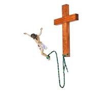 Walopola Bungee Jesus Crucifix, Jumping Jesus Resin Figurine, Jesus Resin Craft Statues, Bungee Jumping Jesus Religious Decoration, Christian Art Wall Decor, Crucifix Decoration Easter Decorations