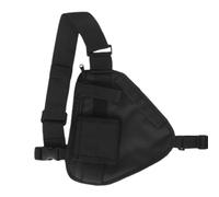 Walopola Chest Bag, Small Black Triangle Shaped Chest Bag with Adjustable Strap | Versatile Shoulder Bag for Cycling Sports School