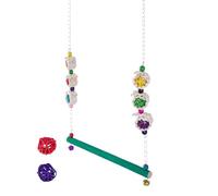 Walopola Chicken Swings for Coops with Bell,Bird Toys with 2 Rattan Balls - Wooden Swing, Parrot Toy for Enrichment Play Resting Pet Poultry Hen Finch Mynah Cockatiel