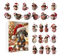 Walopola Dachshund 2024, 24 Days of Christmas Collectible Funny Dog Set, Cute Dachshund Toy 2024, Christmas Countdown Calendar 2024