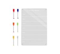 Walopola Dry Erase Magnet Board,Acrylic Magnetic Dry Erase Board - Writable Clear Whiteboard with 6 Markers for Students Teachers Couples Families Teens Kids Dorm Apartment