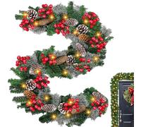 Walopola Lighted Christmas Garland,Colorful Artificial Christmas Garland | Artificial Centerpieces Ornaments Decorations with Lights for Party Window Outdoor Home Malls Company Wall Indoor