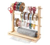 Walopola Ribbon Holder Organizer Rack - Storage Rack - Washi Tape Organizer,for Mesh Thread Tape Crochet Roll Scissors Sewing Craft Room Florist Arts Wrapping Paper