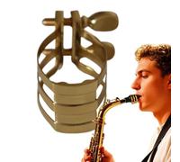 Walopola Saxophone Mouthpiece Ligature, Fastener Double Screw Gold Sax Ligature with Double Screw, Saxophone Clip Accessories Stable Multi-Functional for Saxophonists for Performing, Practicing