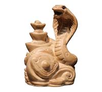 Walopola Wood Snake Statue Chinese 2025 New Year, Small Wooden Chinese Feng Shui Snake Figurines, Wood Carved Snake Ingot Figurine, Chinese Snake Figurine, Home Tabletop Ornaments for Luck Success