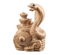 Walopola Wood Snake Statue Chinese 2025 New Year, Small Wooden Chinese Feng Shui Snake Figurines, Wood Carved Snake Ingot Figurine, Chinese Snake Figurine, Home Tabletop Ornaments for Luck Success