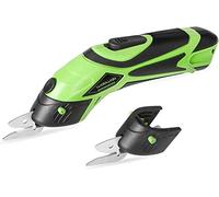 Walowalo Electric Scissors for Cutting Fabric, Cordless Box Cutter & Fabric Cutter with 2 Blades, Carpet Cutter & Cardboard Cutter for Crafts, Sewing, Leather, 4V Li-Ion Power Tool, Fast Charge