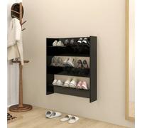 walpi wooden wall shoe storage rack in black