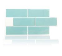 WALPLUS Capri Sea Glossy 3D Sticker Tile 30.5 x 15.4cm (12 x 6 in) - 12pcs in a pack