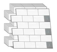 WALPLUS 12 PCS London Metro Brick Brilliant White 3D Tile Stickers 30.5 x 30.5 cm, Peel and Stick Waterproof Self Adhesive Wall Tiles for Kitchen Bathroom Splashback