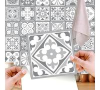 WALPLUS 120 Pcs 15cm (6") Purbeck Stone Peel & Stick Tile Stickers - Self-Adhesive Removable Vinyl Backsplash for Kitchen, Bathroom & Bedroom - DIY Wall Decoration