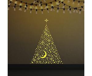Walplus 120 x 90 cm "Moon & Stars Glow in the Dark Tree" Removable Christmas Wall Stickers Murals Nursery Office Home Decoration