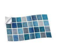 WALPLUS 12pcs(28.5x14cm/11.2x5.5in) Classic Blue and Grey Mosaic Wall Tile Sticker Peel and Stick Backsplash Decals Vinyl Home Decors Splashback for Kitchen Bathroom Tile Paint Stick on Wall