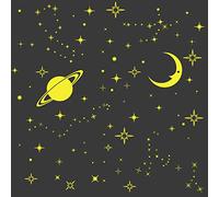 WALPLUS 131Pcs Wall Stickers Glow in Dark Stars and Moon Removable Self-Adhesive Mural Art Decals Vinyl Home Decoration DIY Living Bedroom Office Décor Wallpaper Kids Room Gift