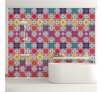 Walplus 144Pcs 15X15Cm Persian Mandala Azulejo Peel And Stick 3D Wall Tiles Sticker - Self Adhesive Stick On Tiles For Kitchen