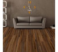 WALPLUS 15 Planks of 91.4CMx15.2CM Umber Brown Wood Look Vinyl Flooring Luxury Decking Boards Parquet Decorative Wood Grain Floor Plank Effect Home Office Kitchen Bedroom