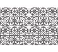 WALPLUS 15cm 24pcs Cement Antique Floral Tulip Mosaic Wall Tile Stickers Peel and Stick Backsplash Self-Adhesive Vinyl Decals Home Decor Splashbacks Spring Easter Decoration Tile Paint Stick on Tiles