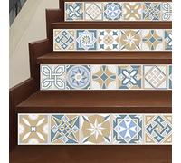 WALPLUS 15cm 24pcs Lyon Encaustic Wall Tile Stickers Peel and Stick Backsplash Self-Adhesive Decal Vinyl Home Decor DIY Living Room Splashbacks Spring Easter Decoration Tile Paint Stick on Tiles Ideas