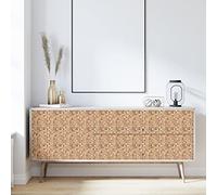 WALPLUS 15cm(6") 24 Pieces Triana Marble Brown and Cream Mosaic Wall Tile Sticker Set Peel and Stick Backsplash Decals Vinyl Home Decors Splashback for Kitchen Bathroom Tile Paint Stick on Wall