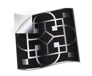 WALPLUS 15cm(6")@24pcs Arabic Black and Silver Wall Tile Sticker Tile Paint Stick on Tiles Peel and Stick Self Adhesive Wall Tiles Stickers for Kitchen Bathroom Tile Transfer Backsplash Tile