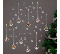 WALPLUS 160x60cm Christmas Decoration Wall Stickers Matt Silver Christmas Ornaments Wall Stickers Wall Art Window Display Clings Display Decals Living Room Sale Clearance Living Room Bedroom DIY Gift