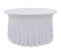 Walplus 2 Pcs Stretch Table Covers With Skirt 150X74 Cm White