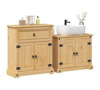 Walplus 2 Piece Bathroom Furniture Set Corona Solid Wood Pine