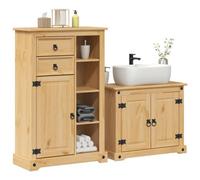 Walplus 2 Piece Bathroom Furniture Set Corona Solid Wood Pine