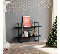 Walplus 2 Tier Book Cabinet Black 100X30X70 Cm Engineered Wood