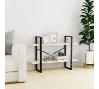 Walplus 2 Tier Book Cabinet White 100X30X70 Cm Solid Pine Wood