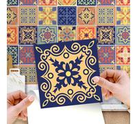 Walplus 24 Pcs Mara Mix Mediterranean Peel And Stick Wall Tiles Sticker Self Adhesive Stick On Tiles For Kitchen Backsplash