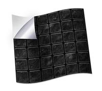 WALPLUS 24pcs 15x15cm Lux Touch Dark Marble Mosaic Wall Tile Sticker Set Black Grey Aluminium Film Peel and Stick Backsplash Decals Home Decors Splashback for Kitchen Bathroom Tiles Paint Stick on