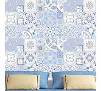 WALPLUS 27 Stickers of 20x30cm(7.8x11.8) Blue Mediterranean Aesthetic Wall Collage Stickers Set Mural Art Vinyl Nursery Decorations for Living Room Kids Bedroom Decors Home Removable DIY Wall Decals
