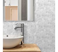 Walplus Grey Stone Hexacube Tile Stickers 2D Multipack 24Pcs