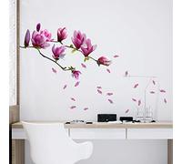 WALPLUS 2sheets 30x60cm (35pcs Stickers) Wall Stickers Magnolia Flower Wall Art Home Office Self-Adhesive Decals Vinyl Nursury Children Kids Bedroom Decors Gift DIY Café Hotels Stick on Wall