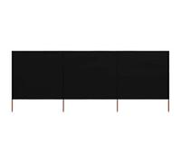Walplus 3-Panel Wind Screen Fabric 400X120 Cm Black