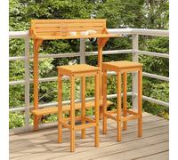 Walplus 3 Piece Balcony Bar Set Solid Acacia Wood