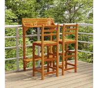 Walplus 3 Piece Balcony Bar Set Solid Wood Acacia