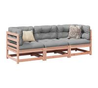 Walplus 3 Piece Garden Sofa Set Solid Wood Douglas Fir - Cushion Not Included