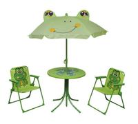 Walplus 3 Piece Kids' Garden Bistro Set With Parasol Green