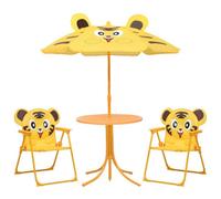 Walplus 3 Piece Kids' Garden Bistro Set With Parasol Yellow