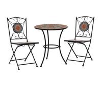 Walplus 3 Piece Mosaic Bistro Set Ceramic Tile Orange/grey