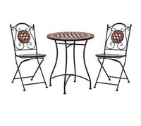 Walplus 3 Piece Mosaic Bistro Set Ceramic Tile Terracotta