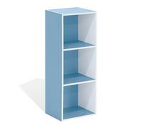 WALPLUS 3-Tier Open Shelf Bookcase, White/Light Blue 11003WH/LBL | Stylish Wall Art for Modern Homes