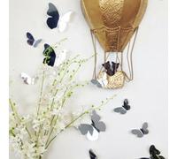 Walplus 3D Mirror Butterflies Wall Stickers - Office Home Decoration, 6pcs 12.2cm x 9cm + 6pcs 7.5cm x 4.3cm, PVC, Removable, Self-Adhesive, Multi-Color