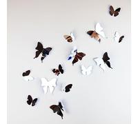 Walplus 3D Mirror Butterflies Wall Stickers - Office Home Decoration, 6pcs 12.2cm x 9cm + 6pcs 7.5cm x 4.3cm, PVC, Removable, Self-Adhesive, Multi-Color