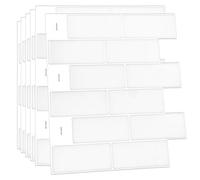 Walplus 3D Tile Stickers Peel & Stick Backsplash London Minimalist Brilliant All-White 6 Sheets 30.5Cm(12") White
