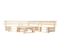 Walplus 4 Piece Garden Pallet Lounge Set Natural Wood
